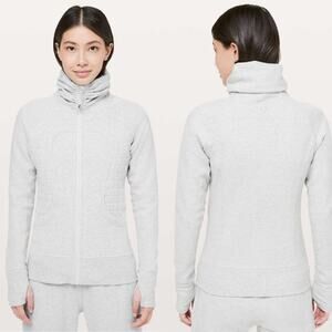 Lululemon Calm and Cozy Jacket 6 Heathered Core Ultra Light Grey Nimbus